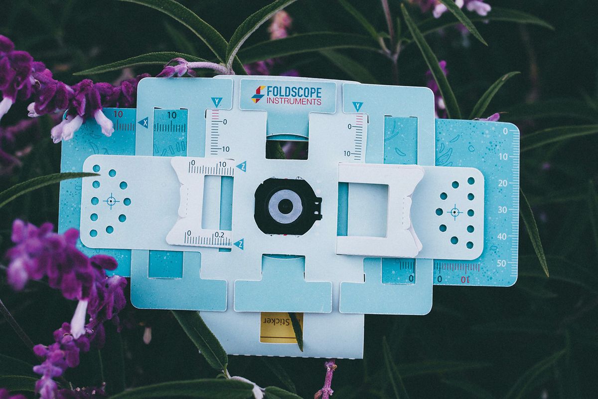 The Foldscope is a portable, water-proof microscope that is small enough to fit in a pocket.
