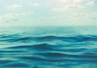 Close-up shot of sea surface with small waves