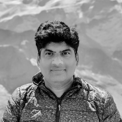 Black and white photo of Sandeep Sharma